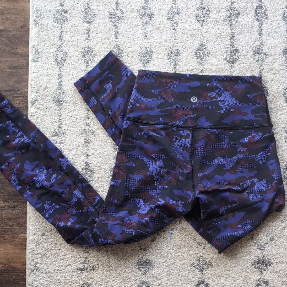 lululemon Leggings - Blue and Black Camo